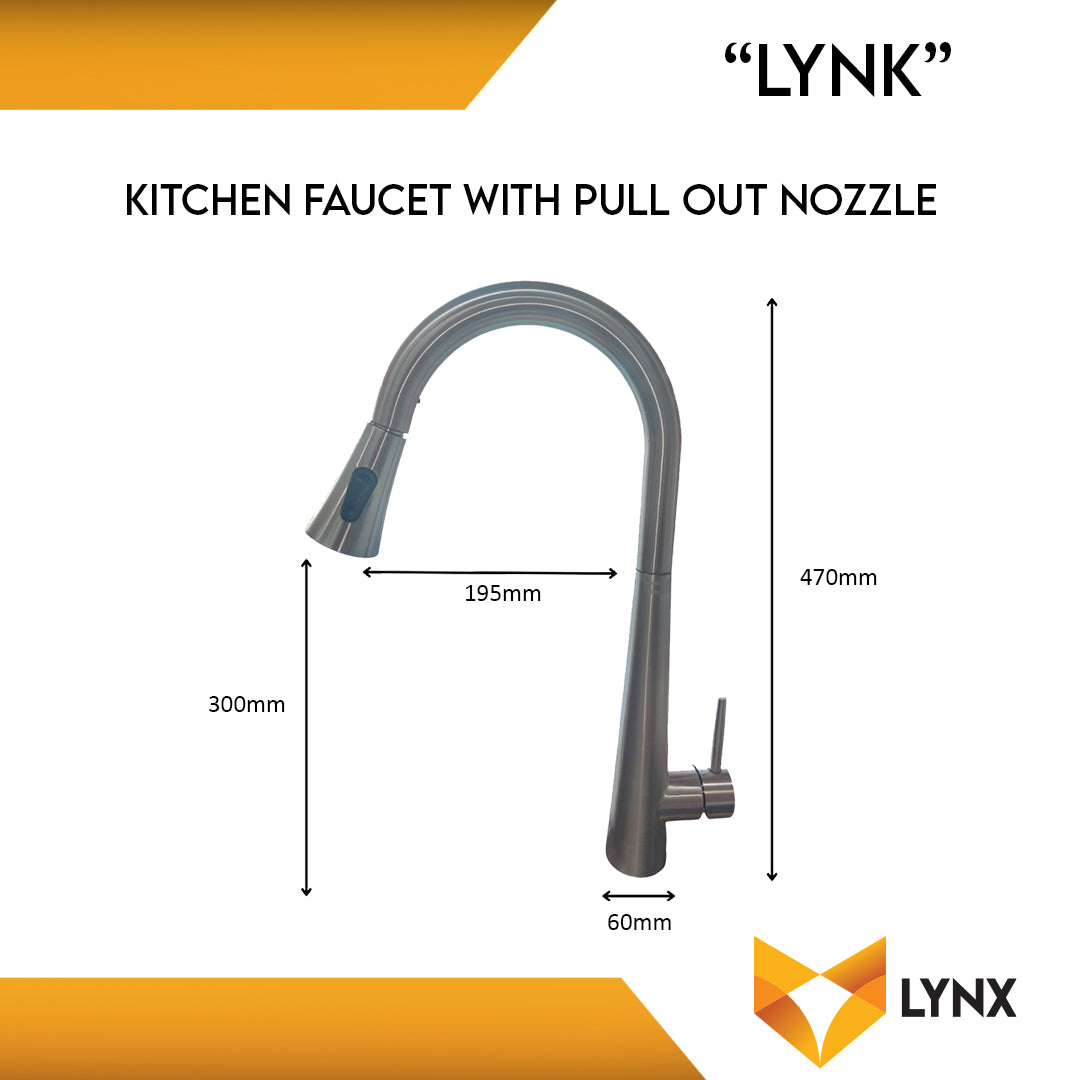 Stainless Steel Kitchen Faucet with Pull out Nozzle "Lynk"