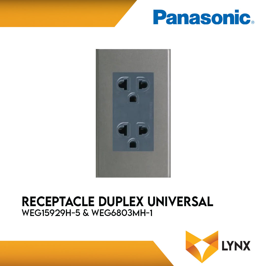 Panasonic Wide Series Receptacle With Ground Duplex Universal