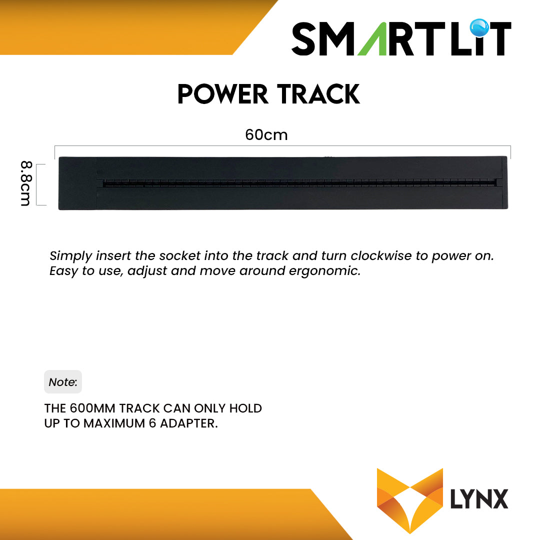 SMARTLIT Movable Power Track Socket 88mm x 600mm
