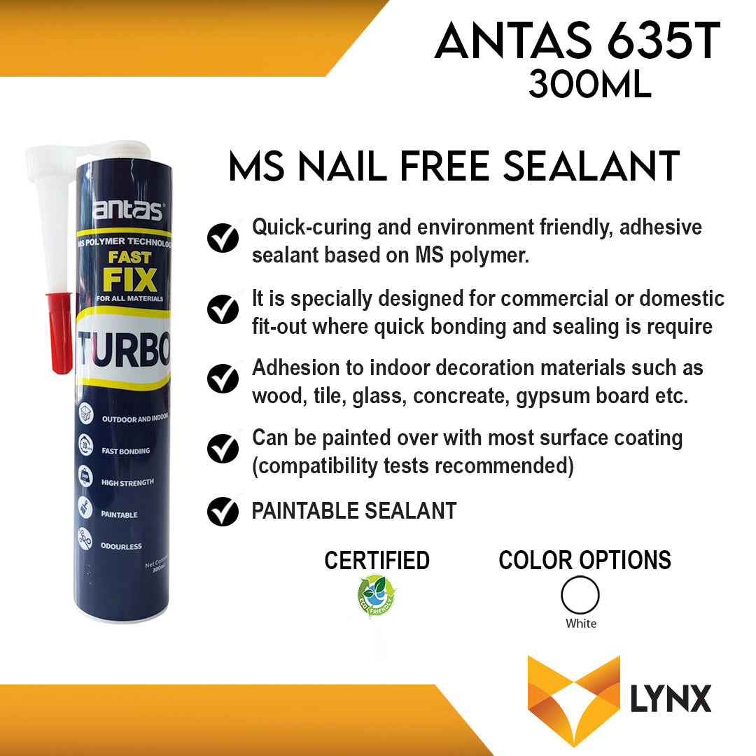 Antas 635 MS Nail Free Sealant 300ml (Mirror Mastic)