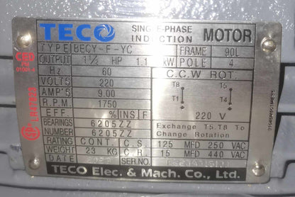 TECO INDUCTION MOTOR SINGLE PHASE