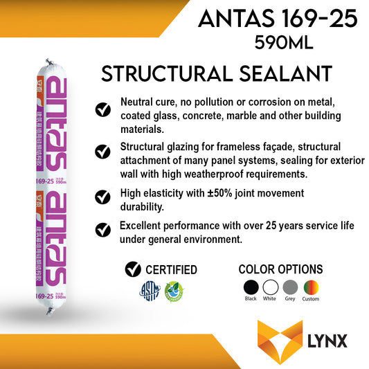 Antas 169-25 Structural Silicone Sealant 590ml Sausage