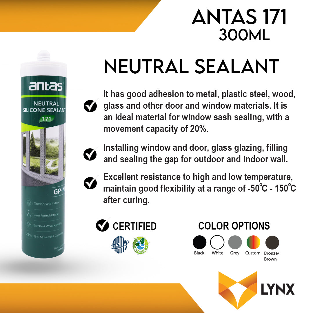 Antas 171 Neutral Silicone Sealant 300ml Cartridge