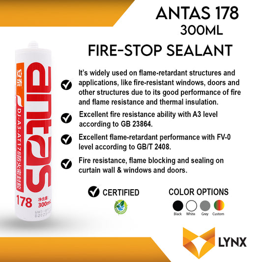 Antas-178 Fire-Stop Silicone Sealant 300ml Cartridge