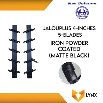 BLUE UNICORN Jalouplus Iron Powder Coated 4-Inches 5-Blades for Window Frame