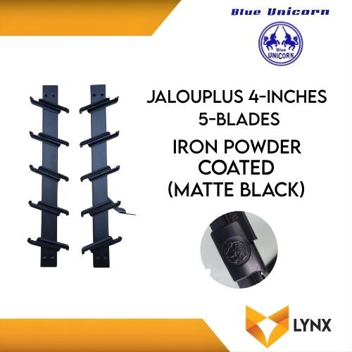 BLUE UNICORN Jalouplus Iron Powder Coated 4-Inches 5-Blades for Window Frame