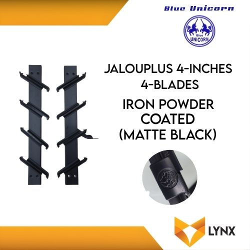 BLUE UNICORN Jalouplus Iron Powder Coated 4-Inches 4-Blades for Window Frame