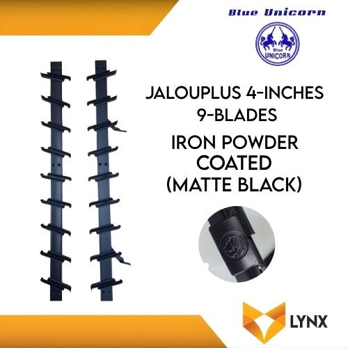 BLUE UNICORN Jalouplus Iron Powder Coated 4-Inches 9-Blades for Window Frame