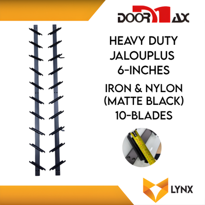 DOORMAX HEAVY DUTY Jalouplus 6-INCH 1 Pair Iron Powder Coated Steel Nylon (MatteBlack)