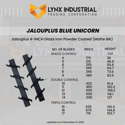 BLUE UNICORN Jalouplus 4-INCH 1 Pair Iron Powder Coated Steel Nylon (MatteBlack)