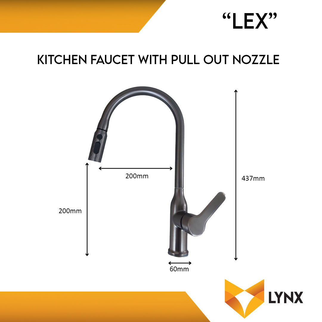 Stainless Steel Kitchen Faucet with Pull out Nozzle "Lex"