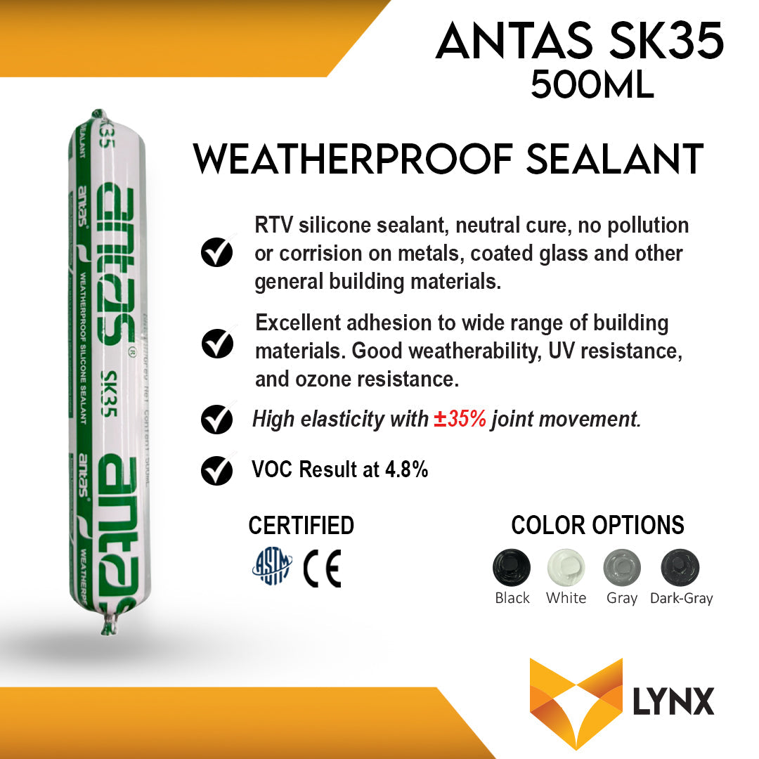 Antas SK35 Weatherproof Silicone Sealant 500ml Sausage
