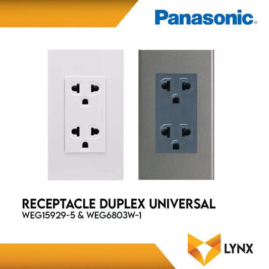 Panasonic Wide Series Receptacle With Ground Duplex Universal
