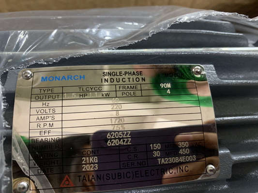MONARCH TL SERIES - Single Phase Induction Motor