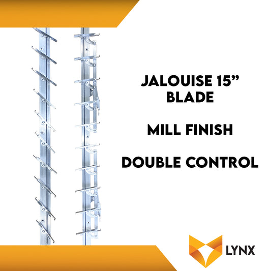 Jalousie Frame 15 Blades for Louver Window 1 Pair