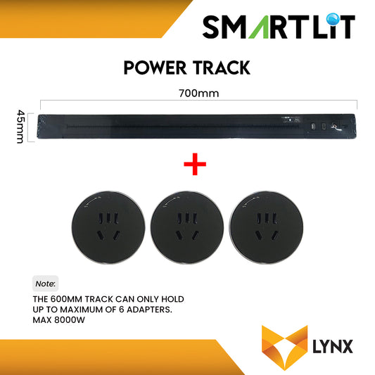 SMARTLIT Movable Power Track Socket 45mm x 700mm