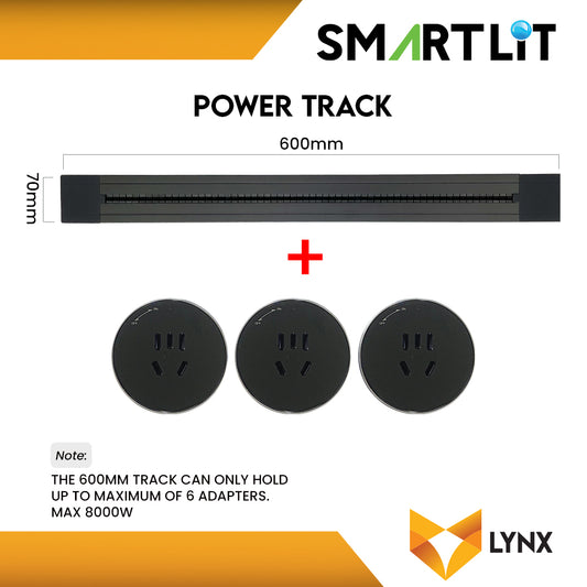 SMARTLIT Movable Power Track Socket 70mm x 600mm