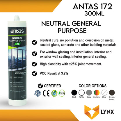 Antas 172 Neutral GP Silicone Sealant 300ml Cartridge