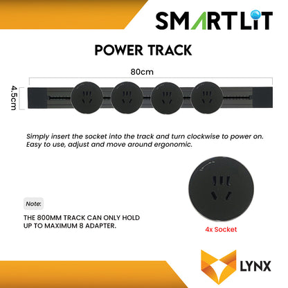 SMARTLIT Movable Power Track Socket 45mm x 800mm