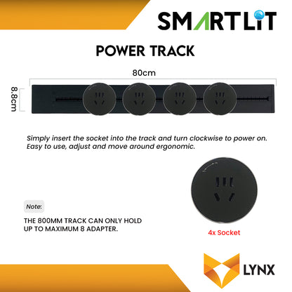 SMARTLIT Movable Power Track Socket 88mm x 800mm