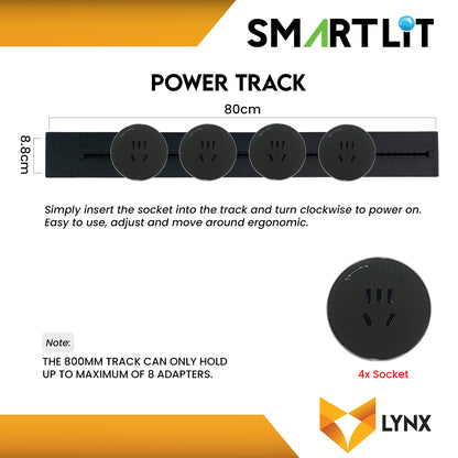 SMARTLIT Movable Power Track Socket 88mm x 800mm