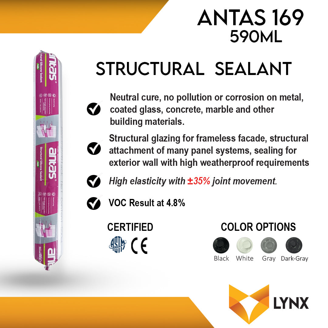 Antas 169 Structural Silicone Sealant 590ml Sausage