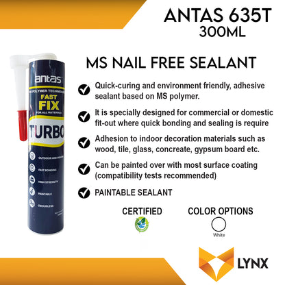 Antas 635 MS Nail Free Sealant 300ml (Mirror Mastic)