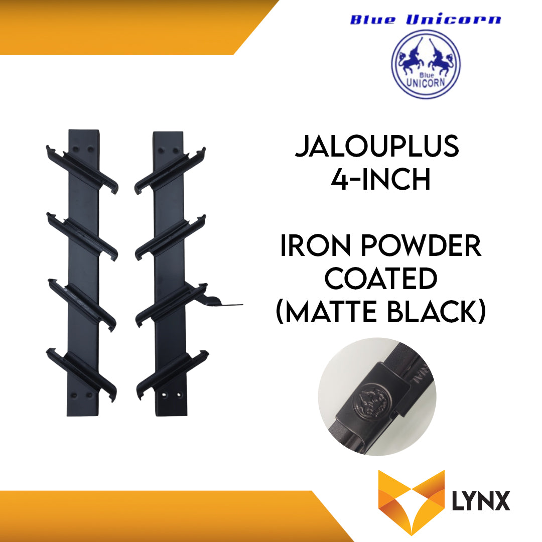 BLUE UNICORN Jalouplus 4-INCH 1 Pair Iron Powder Coated Steel Nylon (MatteBlack)