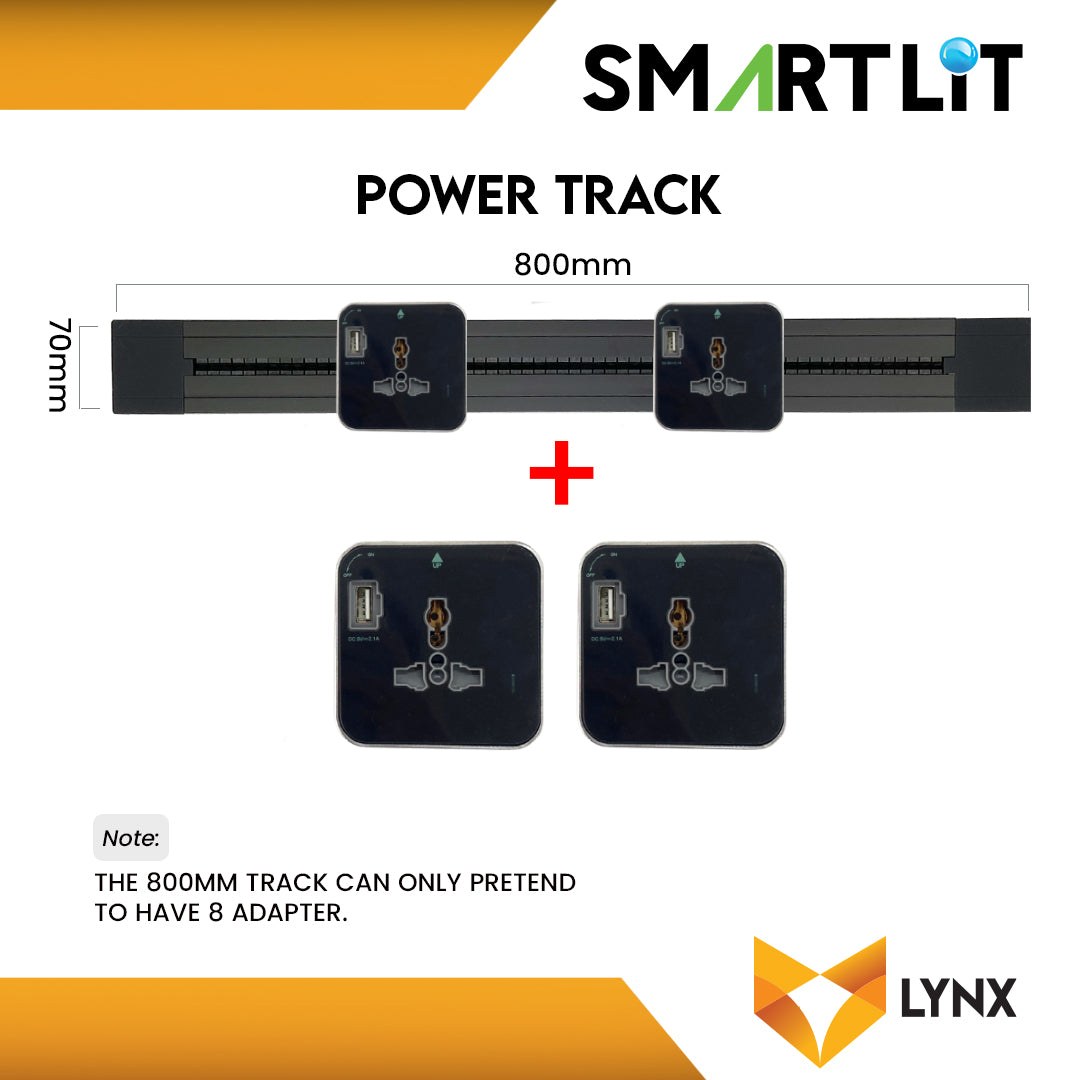 SMARTLIT Movable Power Track Socket 70mm x 800mm