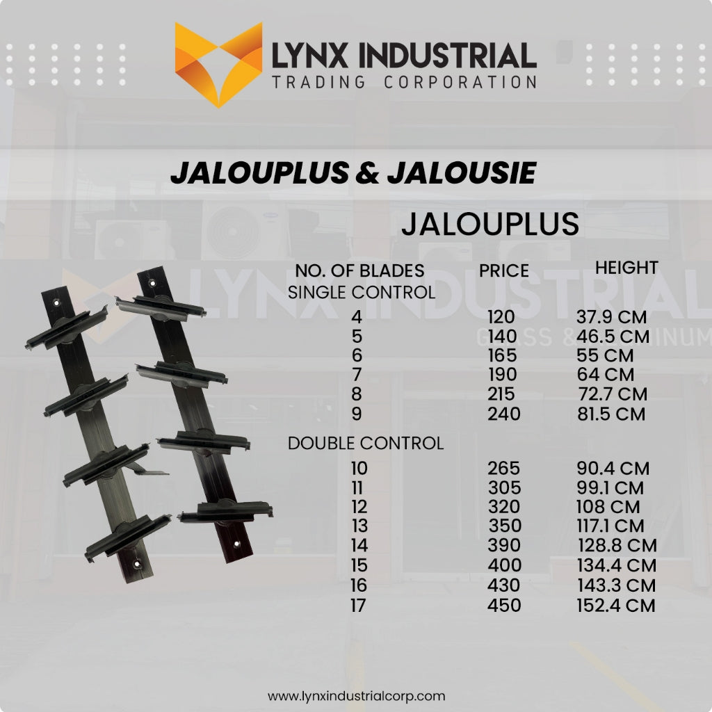 Jalousie Jalouplus 12 Blades for Louver Window 1 Pair