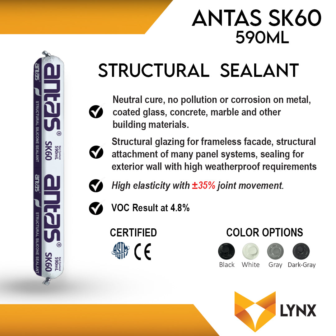 Antas SK60 Structural Silicone Sealant 590ml Sausage