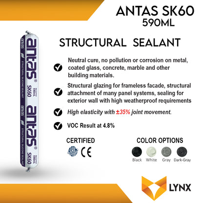 Antas SK60 Structural Silicone Sealant 590ml Sausage